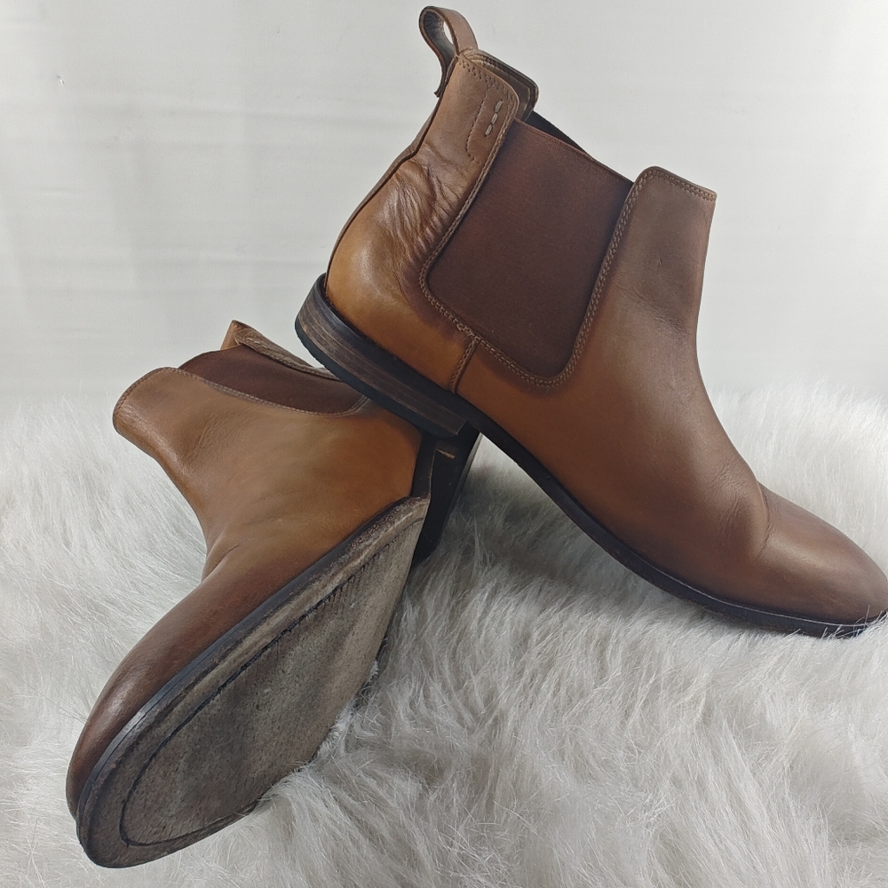 Bostonian Commonwealth Mens 13 Brown Leather Chelsea Boots Fashion Dress Shoes View 4